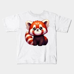 Cute Red Panda Illustration Kids T-Shirt